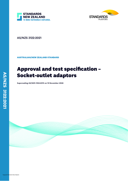 AS/NZS 3122-2021Approval and Test Specification – Socket-outlet Adaptors