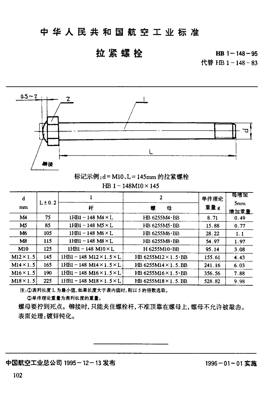 HB 1-148-1995拉緊螺栓