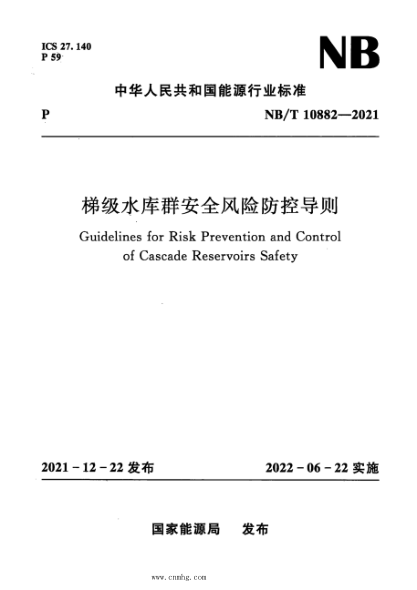 NB/T 10882-2021 梯級(jí)水庫(kù)群安全風(fēng)險(xiǎn)防控導(dǎo)則