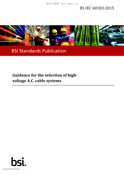 BS IEC 60183-2015   Guidance for the selection of high-voltage A.C. cable systems