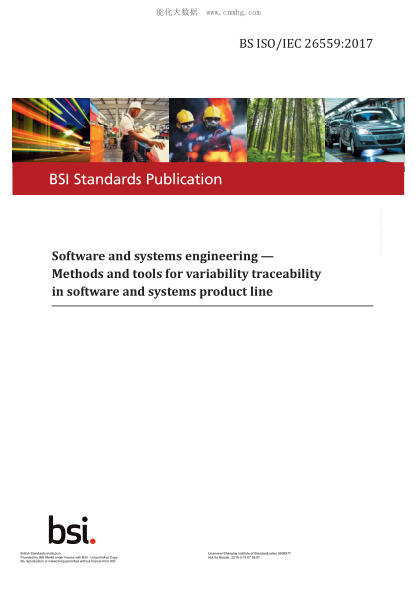 BS ISO/IEC 26559-2017   Software And Systems Engineering. Methods And Tools For Variability Traceability In Software And Systems Product Line
