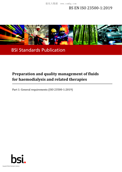 BS EN ISO 23500-1-2019   Preparation and quality management of fluids for haemodialysis and related therapies. General requirements