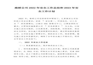 2022公司安全工作總結(jié)和計(jì)劃（14頁(yè)）docx