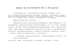 2022安全環(huán)保年終工作總結(jié)（12頁）docx