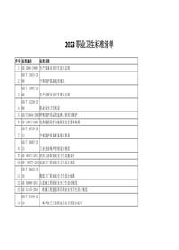 2023年職業(yè)衛(wèi)生標準清單（2023年更新）docx